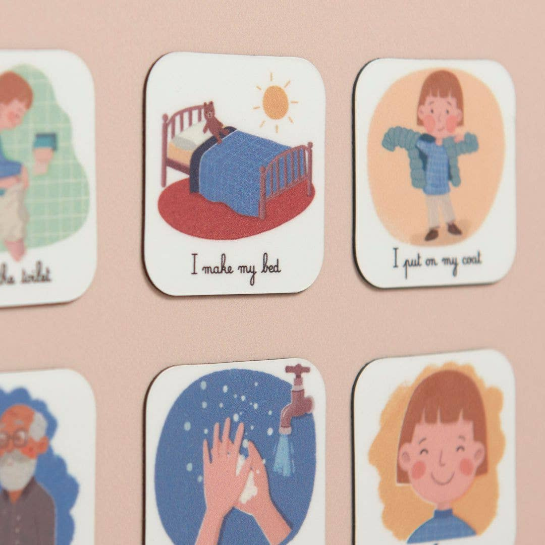 Daglidags-piktogram med magnettavle & 70 magneter