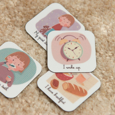 Daglidags-piktogram med magnettavle & 70 magneter