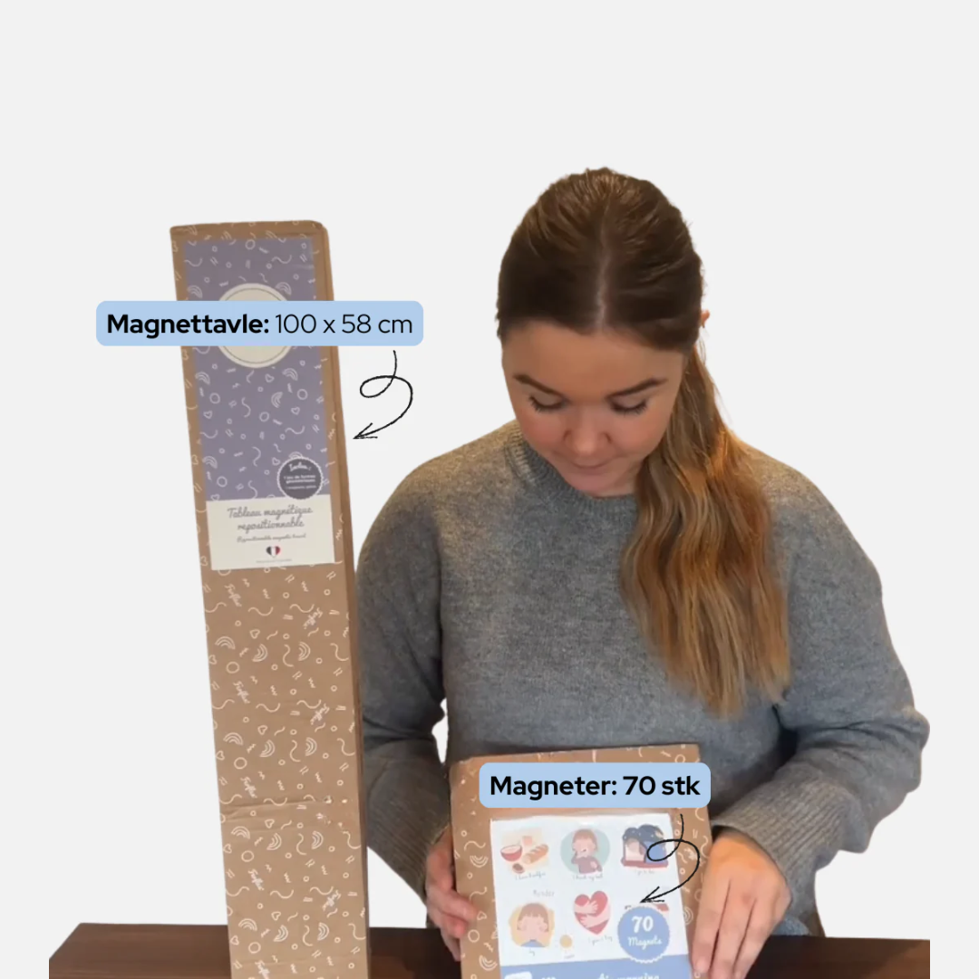Dagligdags-piktogram med magnettavle & 70 magneter