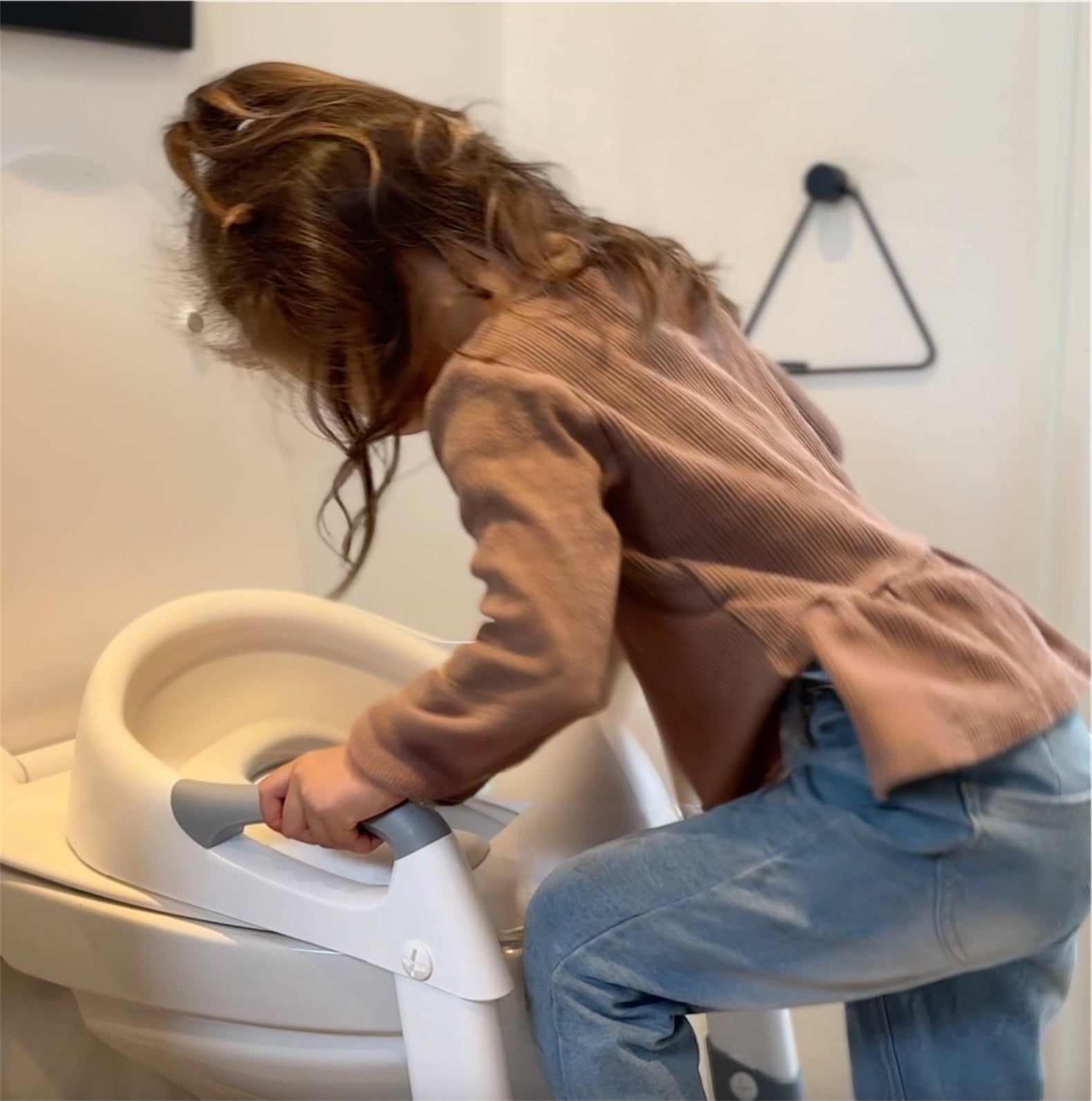 Toiletsæde med stige til børn