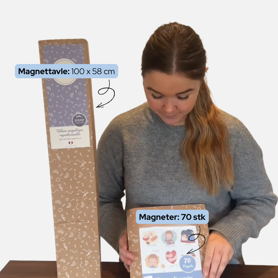 Dagligdags-piktogram med magnettavle & 70 magneter