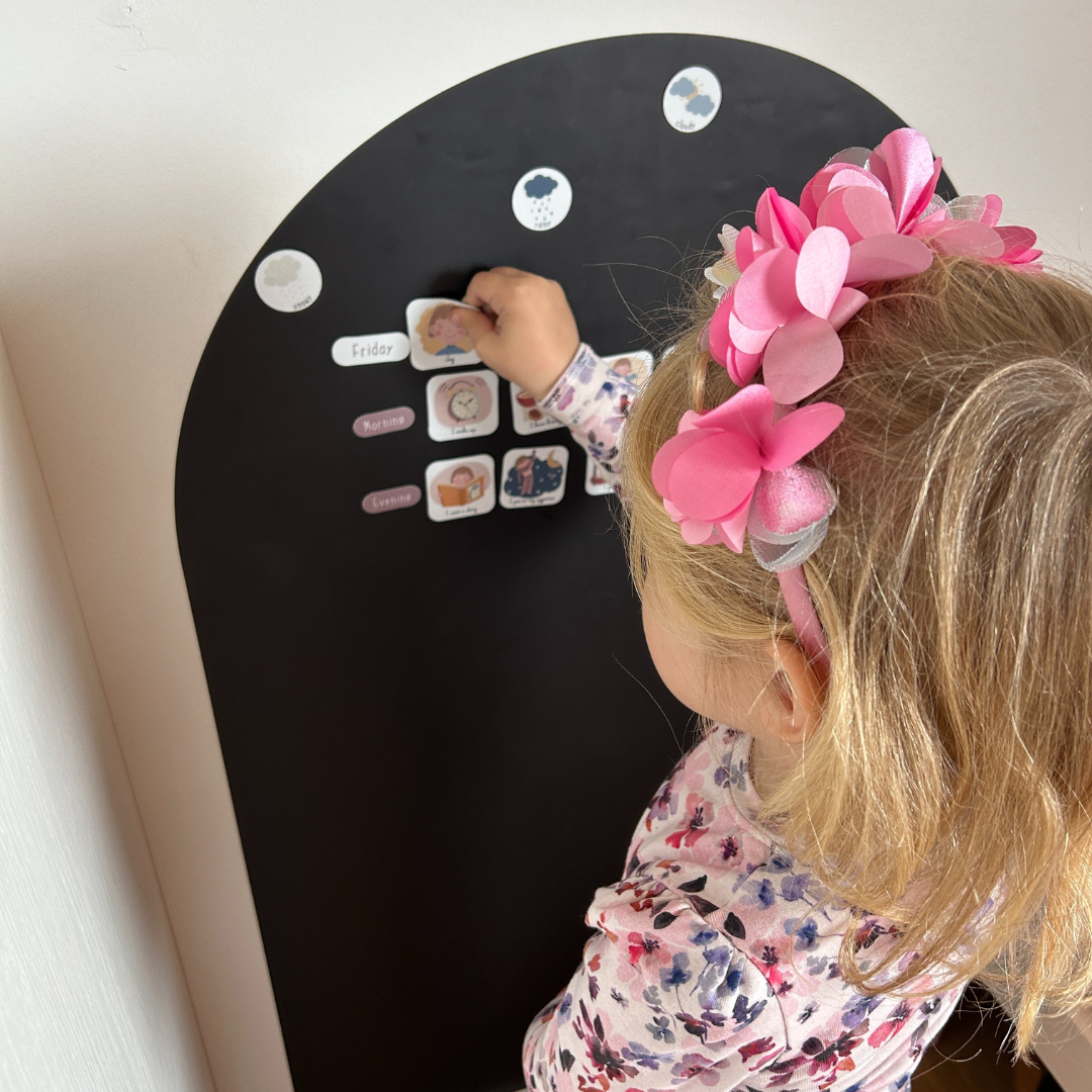 Daglidags-piktogram med magnettavle & 70 magneter